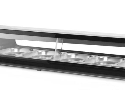 Sushidisk, Arktic, Beholdere inkluderet: 5x GN 1/2 (H)40 mm., sort, 230V/190W, 420x1800x(H)265mm