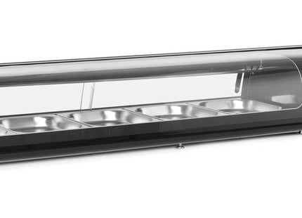 Sushidisk, Arktic, Beholdere inkluderet: 5x GN 1/2 (H)40 mm., sort, 230V/190W, 420x1800x(H)265mm