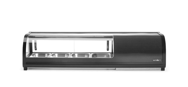 Sushidisk, Arktic, Beholdere inkluderet: 4x GN 1/3 (H) 40mm., sort, 230V/190W, 426x1177x(H)296mm