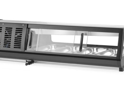 Sushidisk, Arktic, Beholdere inkluderet: 4x GN 1/3 (H) 40mm., sort, 230V/190W, 426x1177x(H)296mm