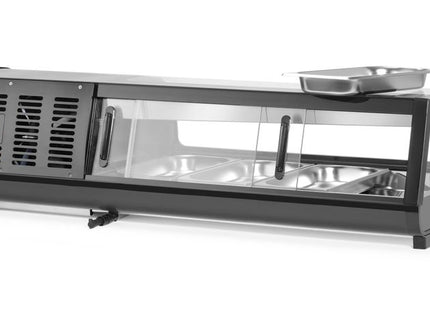 Sushidisk, Arktic, Beholdere inkluderet: 4x GN 1/3 (H) 40mm., sort, 230V/190W, 426x1177x(H)296mm