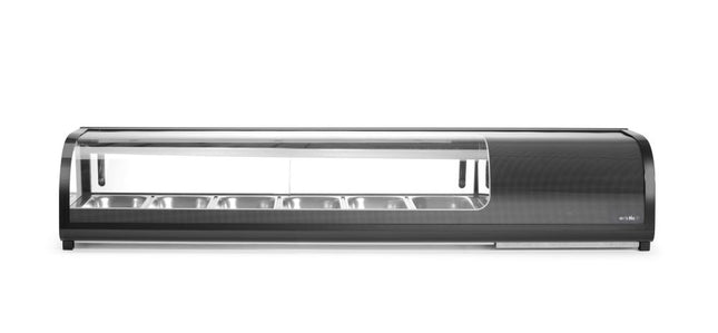 Sushidisk, Arktic, Beholdere inkluderet: 6x GN 1/3 (H) 40mm., sort, 230V/190W, 426x1529x(H)296mm