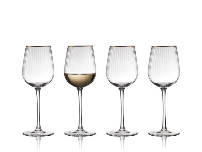 Hvidvinsglas Palermo Gold 30 cl 4 stk. - 4 pakker