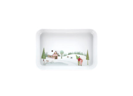 Fad rektangulært Vinter Plissé 18 x 12 cm - 2 stk