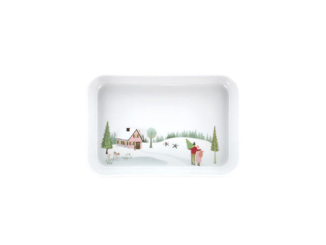 Fad rektangulært Vinter Plissé 18 x 12 cm - 2 stk