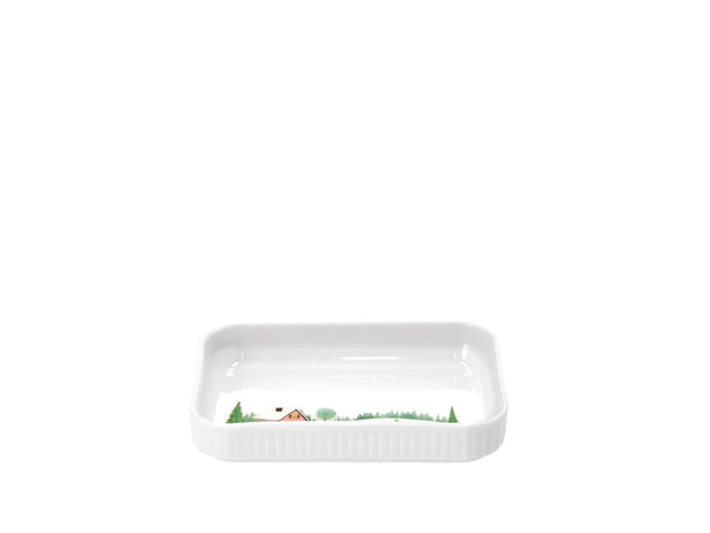Fad rektangulært Vinter Plissé 18 x 12 cm - 2 stk