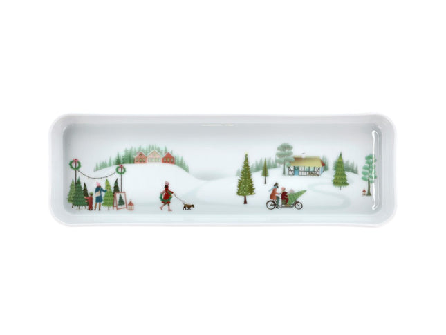 Fad rektangulært Vinter Plissé 36 x 12 cm - 3 stk