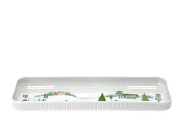 Fad rektangulært Vinter Plissé 36 x 12 cm - 3 stk