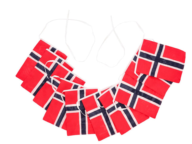 Flagranke NO 5,4 mtr Rød/Blå Polyester - 6 stk