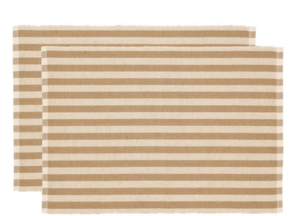 Dækkeserviet 33x48 2-pk Statement Stripe Beige - 12 sæt