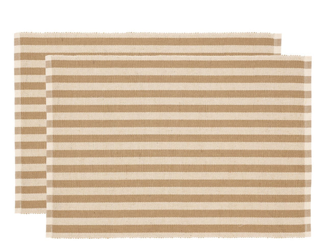 Dækkeserviet 33x48 2-pk Statement Stripe Beige - 12 sæt