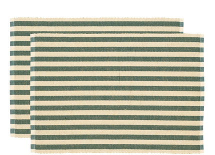Dækkeserviet 33x48 2-pk Statement Stripe Green - 12 sæt