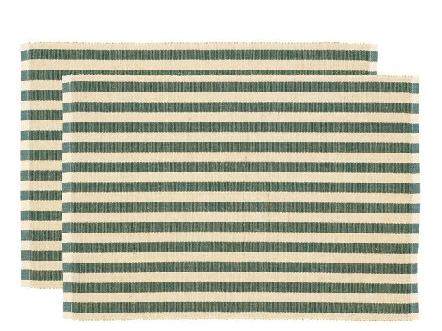 Dækkeserviet 33x48 2-pk Statement Stripe Green - 12 sæt