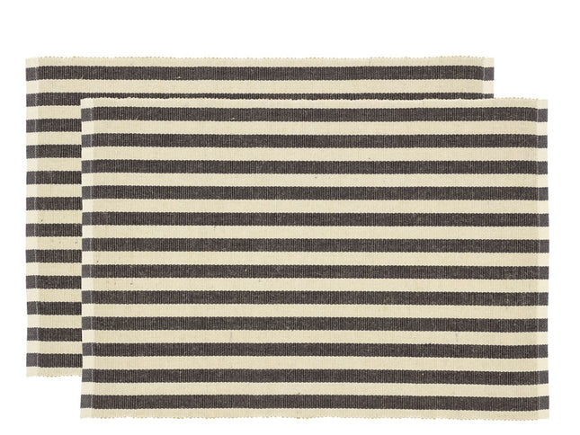 Dækkeserviet 33x48 2-pk Statement Stripe Ash - 12 sæt