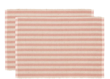 Dækkeserviet 33x48 2-pk Statement Stripe Rose - 12 sæt
