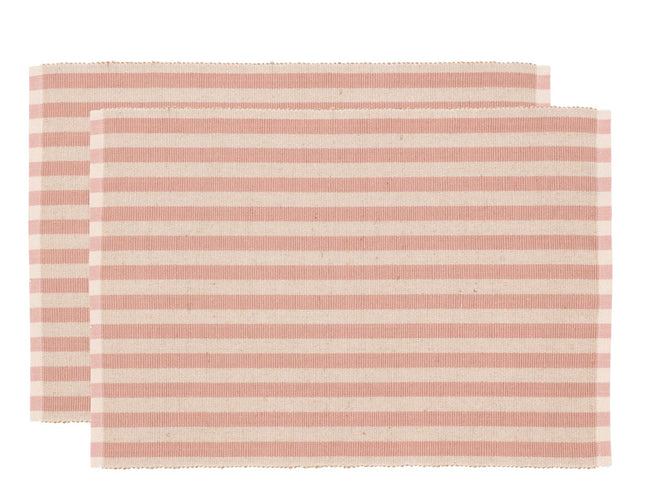 Dækkeserviet 33x48 2-pk Statement Stripe Rose - 12 sæt