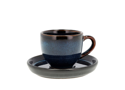 Espresso m/underkop 7 cl Mørkeblå/Sort - 6 stk