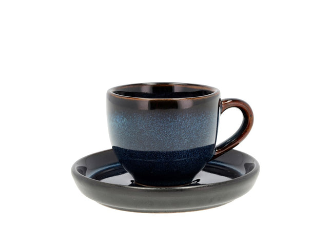 Espresso m/underkop 7 cl Mørkeblå/Sort - 6 stk