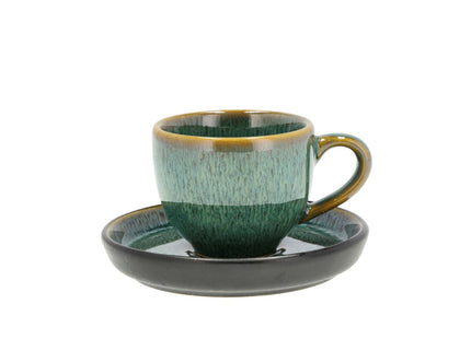 Espresso m/underkop 7 cl Grøn/Sort - 6 stk