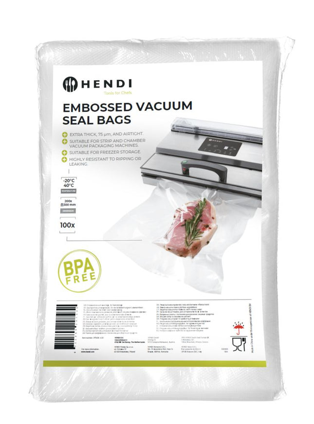 Prægede vakuumposer, HENDI, 100 pcs., 200x300mm