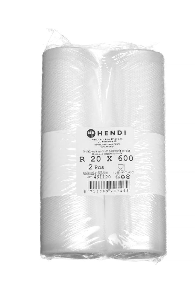 Præget vakuumrulle, til fødevareopbevaring, HENDI, 2 pcs., 6000x200mm