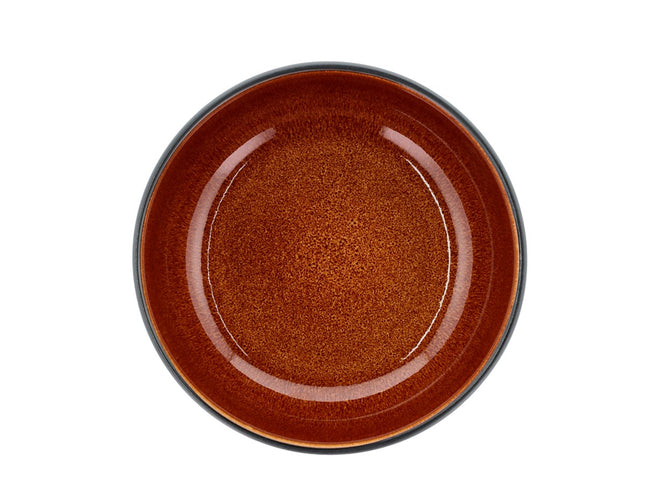 Poke-/ramenskål 18 cm Sort/Amber Stentøj - 6 stk