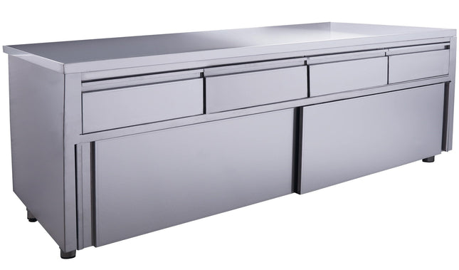Skydedørsskab - 4 skuffer 1800X700mm