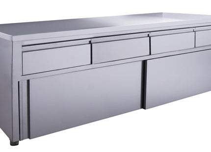 Skydedørsskab - 4 skuffer 2000X700mm