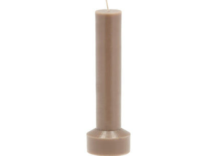 Bloklys Hvils D8 x 23 cm Taupe Paraffin/Stearin - 6 stk
