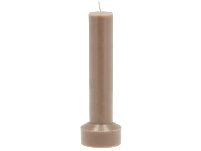 Bloklys Hvils D8 x 23 cm Taupe Paraffin/Stearin - 6 stk