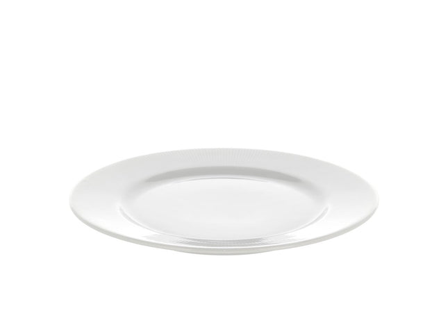 Tallerken flad med fane Eventail 22 cm Hvid - 6 stk