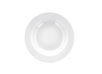 Tallerken dyb med fane Eventail 22 cm Hvid - 6 stk