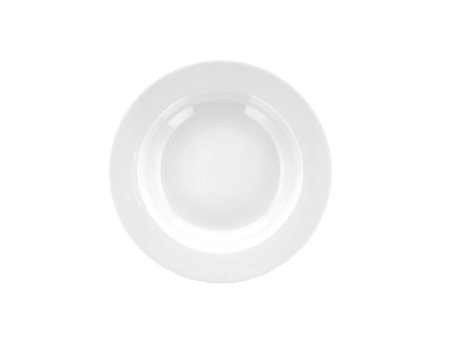 Tallerken dyb med fane Eventail 22 cm Hvid - 6 stk
