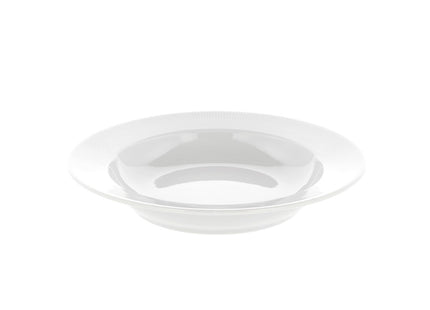 Tallerken dyb med fane Eventail 22 cm Hvid - 6 stk