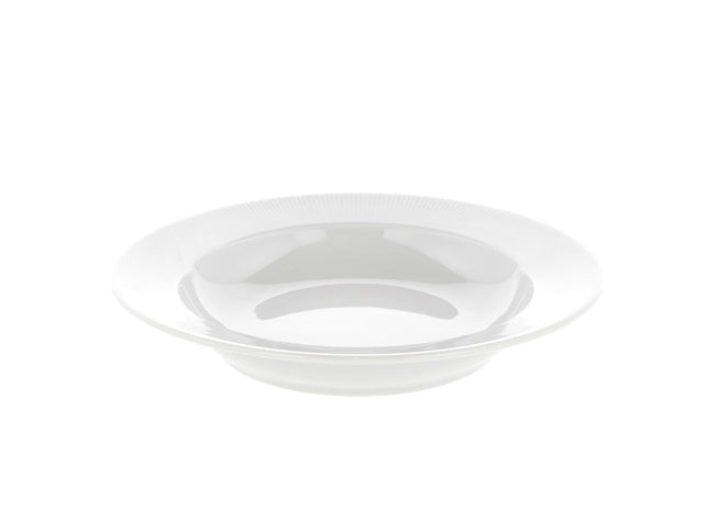 Tallerken dyb med fane Eventail 22 cm Hvid - 6 stk