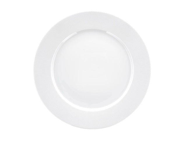 Tallerken flad med fane Eventail 28 cm Hvid - 3 stk