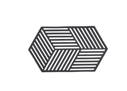 Bordskåner Hexagon Black L24 - 6 stk