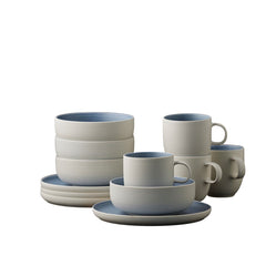 Brunchsæt North 12 dele Matte white/Matte river Stentøj