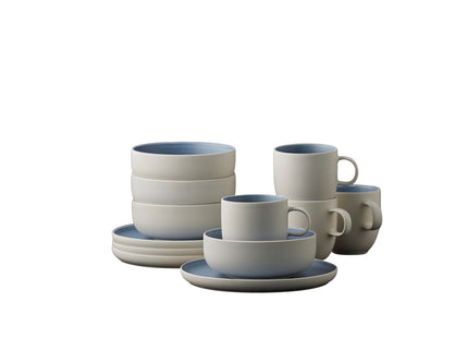 Brunchsæt North 12 dele Matte white/Matte river Stentøj