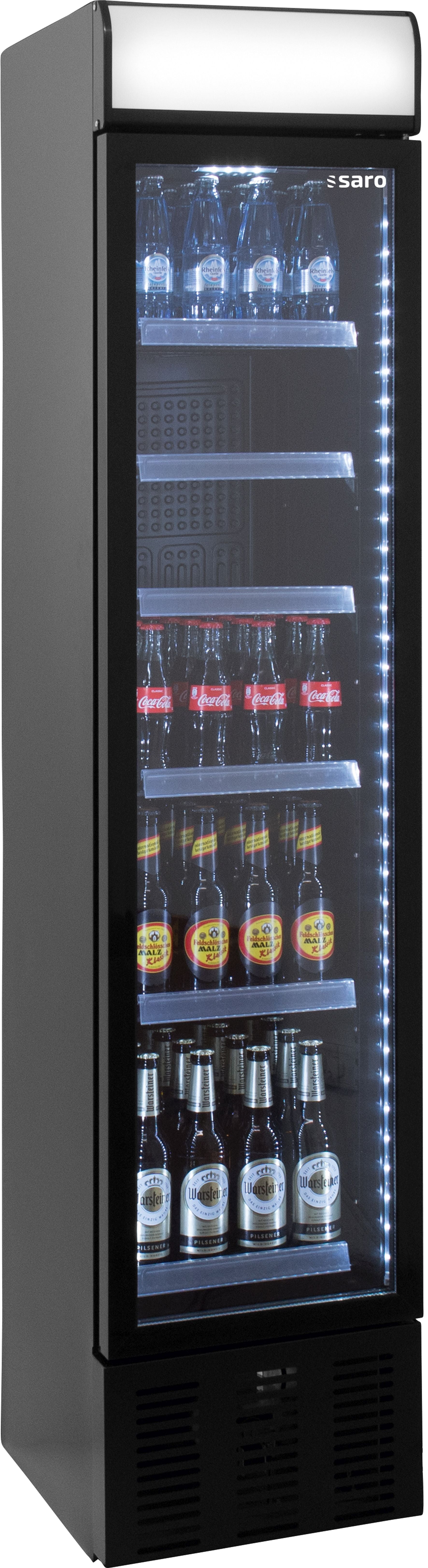 SARO Displaykøleskab med reklametavle - smal, model