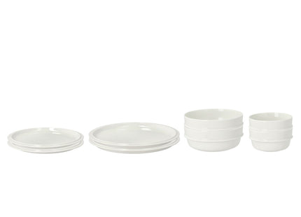 Sæt Eau 8 dele Offwhite Porcelæn - 2 sæt