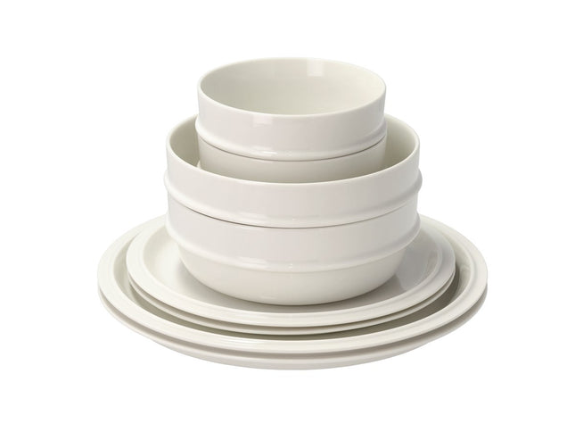 Sæt Eau 8 dele Offwhite Porcelæn - 2 sæt