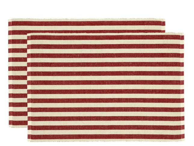 Dækkeserviet 33x48 2-pk Statement Stripe Red - 12 sæt