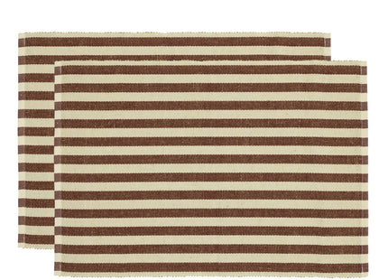 Dækkeserviet 33x48 2-pk Statement Stripe Coffee brown - 12 sæt