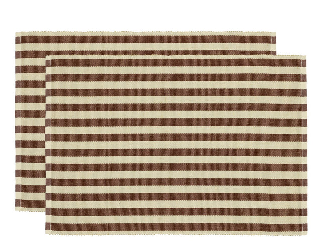 Dækkeserviet 33x48 2-pk Statement Stripe Coffee brown - 12 sæt