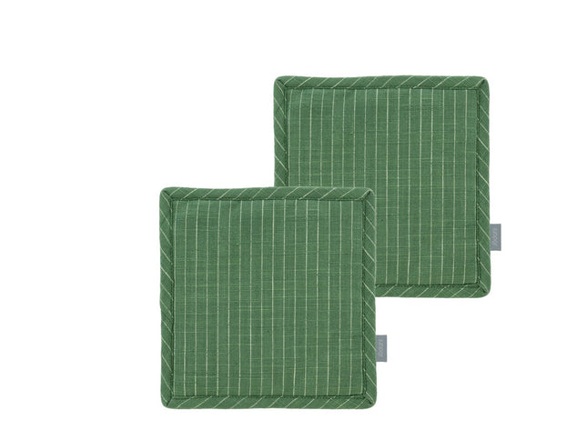 Grydelapper 20x20 Line 2 stk. Green - 6 pakker