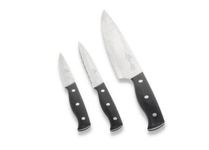 Knivsæt Austral 3 dele Stål/ABS/Sort - 4 stk