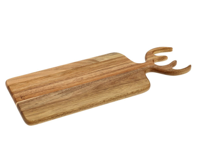 Serveringsbræt med gevir 44 x 18 x 1,5 cm Akacietræ HOLM - 6 stk