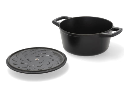 Støbejernsgryde 3,6 liter Dia. 22,5 x 11 cm Sort - 2 stk