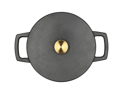 Støbejernsgryde 3,6 liter Dia. 22,5 x 11 cm Sort - 2 stk